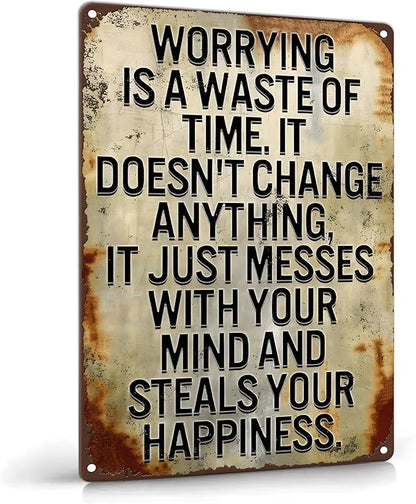 Inspirational Quote Metal Sign Wall Decor Motivational Sayings Tin Signs Wall Art Encouraging Tin Sign art Work Inspiring Positive Quotes Metal Signs 8X12Inch