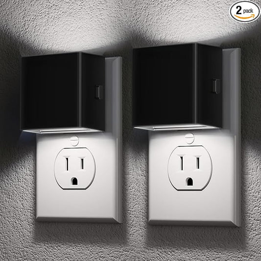 DORESshop LED Night Lights Plug into Wall [2 Pack], Plug in Nightlight, 3 Level Brightness Adjustable Night Light, Dusk to Dawn Sensor, Nightlights for Adults, Bedroom, Bathroom, Hallway, 5000K