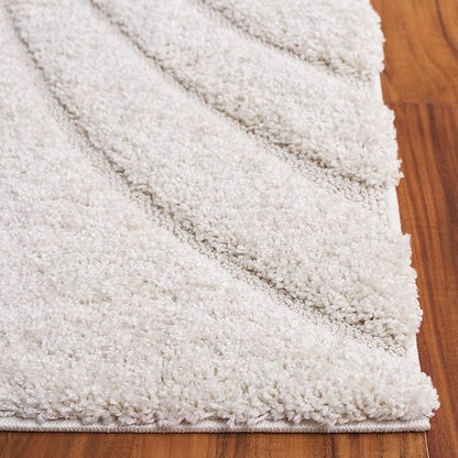 SAFAVIEH Florida Shag Collection Runner Rug - 21' Runner, Creme, Transitional Design, Ideal for High Traffic Areas in Hallway, Bathroom & Kitchen (SG471-1111-221)