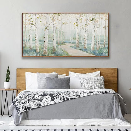 Modern Natural Landscape Canvas Wall Art Decor Home Decor Wall Art Prints Colorful Forest Path Framed Landscape Wall Art Decorations for Living Room Wall Bedroom Kitchen Office Decor 24"×48"