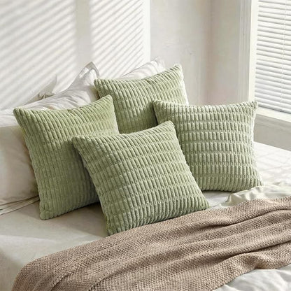 Fancy Homi 4 Packs Decorative Throw Pillow Covers for Living Room Couch Bed, Modern Farmhouse Boho Home Décor Accent Cushion Case, 18" x 18", Sage Green