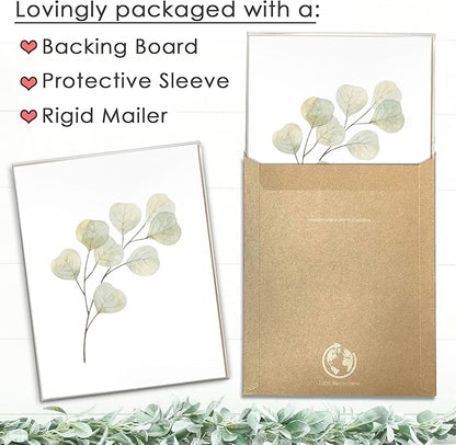 Botanical Prints Wall Art - Eucalyptus Leaves - (Set of 6) - Unframed - 8x10s | Kitchen Wall Décor | Kitchen Décor for Adding a Touch of Nature and Freshness to Your Kitchen Art | Botanical Wall Art