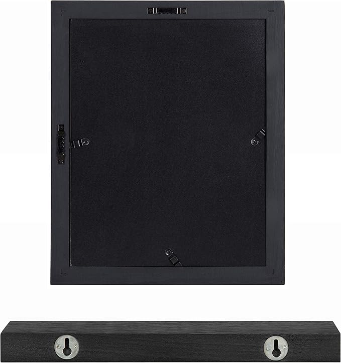 Kate and Laurel Bordeaux Gallery Wall Frame and Shelf Kit, Set of 10, Industrial Farmhouse Finishes, Assorted Size Frames and Three Display Shelves