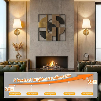 Nekhung Battery Operated Wall Sconces Set of Two, Wireless Battery Wall Light with 10000mAh RGB Dimmable Magnetic Bulb and Remote, Rechargeable Sconce Wall Decor for Bedroom Living Room Hallway