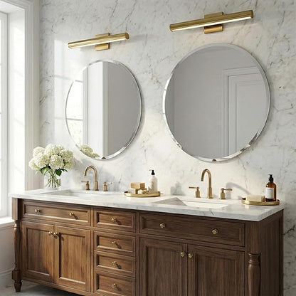 24 Inch Round Frameless Bathroom Mirror with Solid Backing, Beveled Edge Circle Vanity Mirror for Over Sink, Small Wall Mirror for Entryway Bedroom Decor