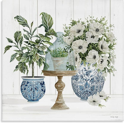 Stupell Industries 'Farmhouse Blooms Anemone Flowers', Canvas Art, 24 x 24 Inches, Easy to Hang and Sturdy, Made in USA, by Cindy Jacobs