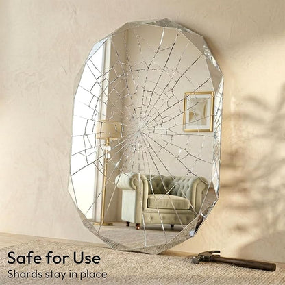Frameless Oval Bathroom Mirror 36x24 Inch with Beveled Edge, Modern Vanity Wall Mirror