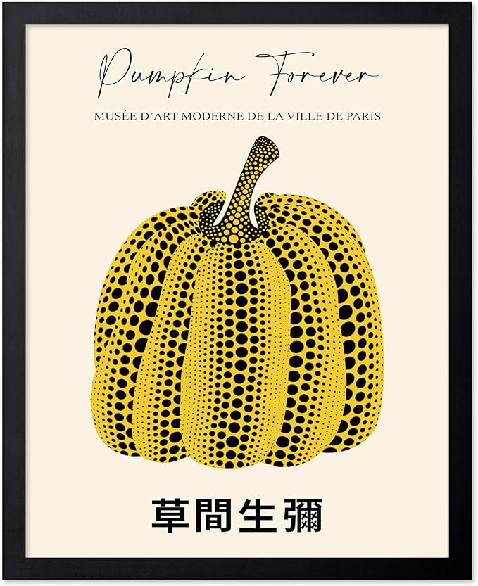 Poster Master Vintage Poster - Retro Pop Art Print - Gift for Artist, Friend - Pumpkin Forever, Black Dot, Modern, Abstract - Wall Decor for Home, Office, 18x24 Unframed Wall Art