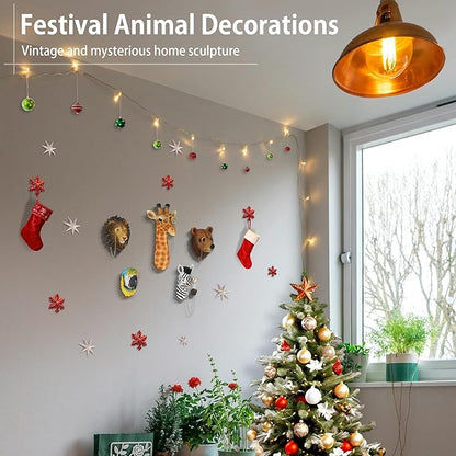UITWMKTG Simulated Animal Head Wall Decor Colored Animal Sculptures Wall Mount 3D Wall Art Decoration for Home Bedroom Living Room Decor Parrot