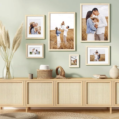 Momentworth 20x30 Frame Set of 3, Natural Wood Grain 20x30 Poster Frame for Gallery Wall Mounting (3 Pack,Natural)