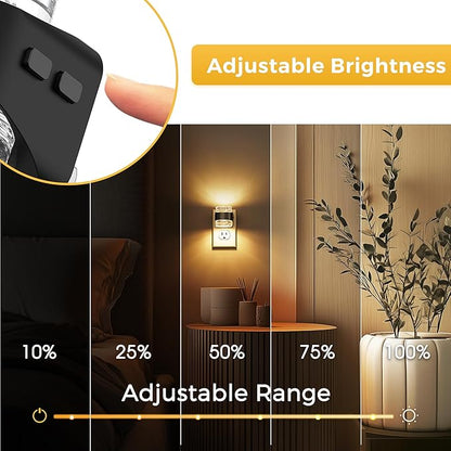 L LOHAS LED Night Light, 2 Pack 3000K Bubble Night Lights Plug into Wall, Acrylic Night Lights with Light Sensor, Adjustable Brightness,Soft White Plug in Nightlights for Rooms Bathroom Hallway