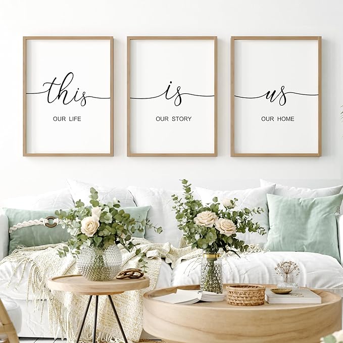 Heiple This is Us Wall Decor 11"x14" Framed Wooden Wall Sign for Home Decor Farmhouse Vintage Rustic Living Room Minimalist Family Wall Art (Brown)