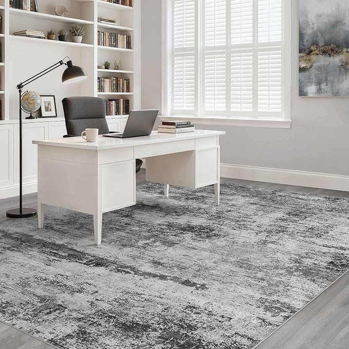 5x8 Area Rugs Living Room: Washable Large Abstract Neutral Modern Soft Rug Stain Resistant Indoor Floor Non-Slip Accent Carpet for Bedroom Nursery Playroom Dining Room Office Dorm Home House