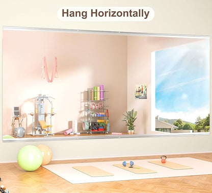 Hasipu Home Gym Mirror 95" L x 39" W - 1PC Large Full Body Mirror for Yoga, Fitness, Garage, Dance Studio, Wall-Mounted, 0.16in Tempered Glass Frameless