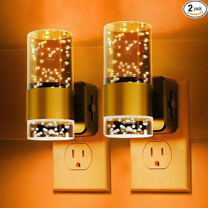 L LOHAS LED Night Lights Plug into wall, Amber Night Light with Adjustable Brightness, Plug in NightLight with Auto Light Sensor, Wall Sconce-Style Design Night Light for Bathroom,Hallway, 2 Pack