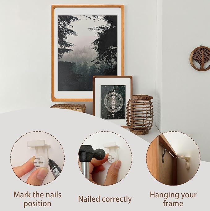 Square 4x4 Picture Frame with Mat for 3x3, Natural Teak Wood Handcrafted Rounded Corner with Real Glass, Vertical or Horizontal Display Photo Gallery Wall & Tabletop Frame