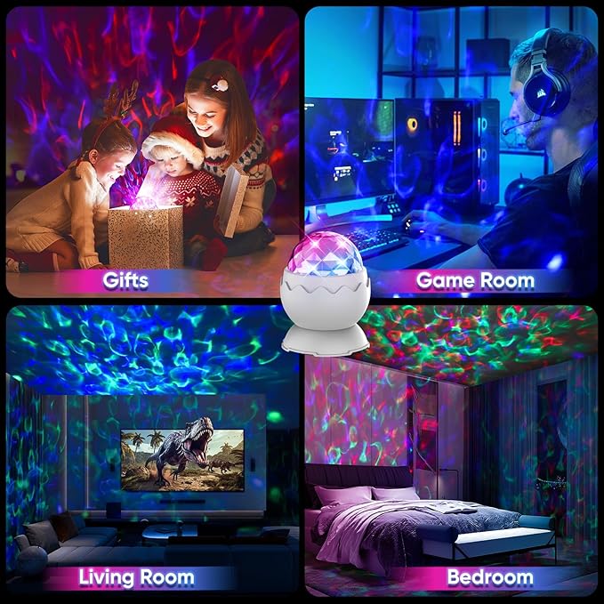 Galaxy Light Projector, 2-in-1 Night Light Projector, Timer & Remote Control, Galaxy Projector for Bedroom & Gift for Kids, Birthday, Christmas, White