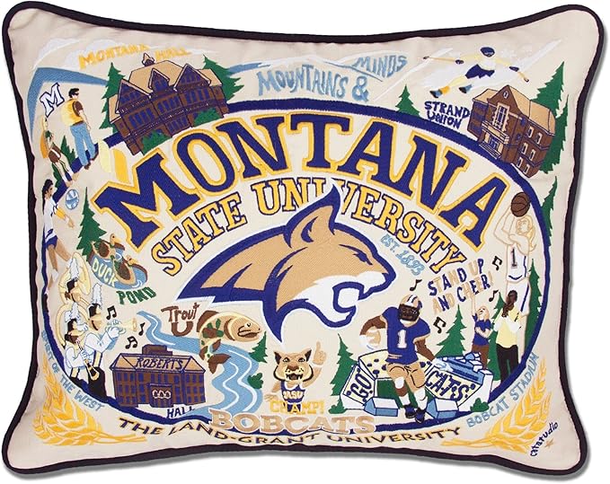 Catstudio Montana State University Collegiate Embroidered Decorative Throw Pillow