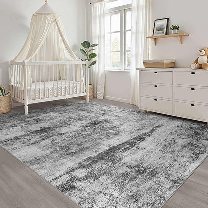 7x10 Area Rugs Living Room: Washable Large Abstract Neutral Modern Soft Rug Stain Resistant Indoor Floor Non-Slip Accent Carpet for Bedroom Nursery Playroom Dining Room Office Dorm Home House