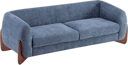 Christopher Knight Home Almab 82 Inches Sofa Couch, Cozy Boucle Upholstered 3-Seater Sofa, Wood Frame Couch, Comfy Couches for Living Room and Office, Modern Sofa, Lounge Seating, Navy Blue