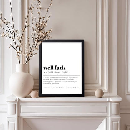 Poster Master Definition Print - Typography Poster - Dictionary Art - Minimal Gift for Men & Women - Funny Wall Decor for Dorm, Bedroom or Living Room - 8x10 Black Framed