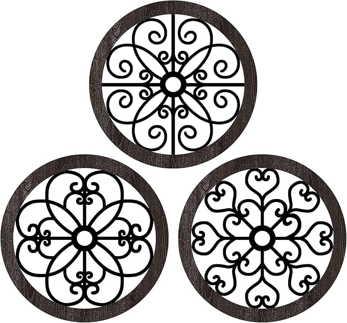 Blulu 3 Pieces Thicken Rustic Wall Decor Farmhouse Wall Art Decor Wood Hanging Decoration for Living Room Bedroom Home Indoor Outdoor Office(Classic Style)