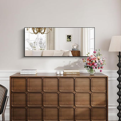 KOCUUY Black Bathroom Mirror, 20x48 Inch Rectangle Mirror for Over Sink, Modern Decorative Wall Mirror for Bedroom Living Room Bathroom, Hang Horizontal/Vertical