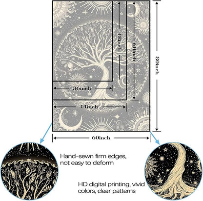 Lunerfex Tree of Life Tapestry Starry Sky Wall Tapestry, Vintage Tapestries for Bedroom Ceiling Tapestries Wall Hanging for Bedroom Living Room Decor Tree-3 36"x48"