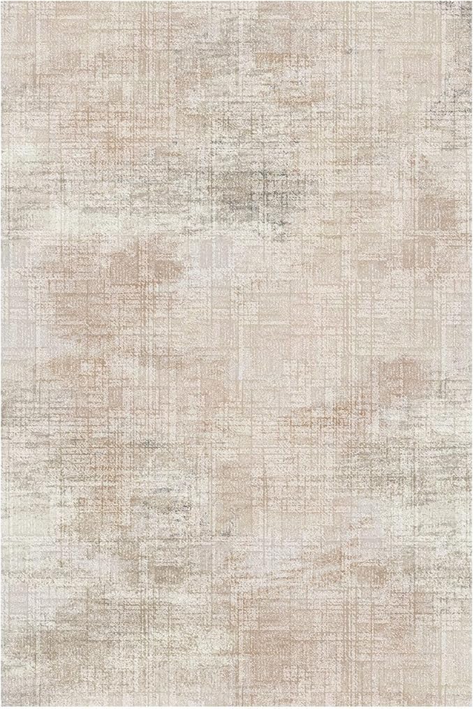 9x12 Area Rug for Living Room, Extra Large Washable Rug, Soft Neutral Abstract Rug for Bedroom, Office, Farmhouse, Low Pile Imitation Wool Non Slip Carpet Ideal for High-Traffic Areas, Beige Grey
