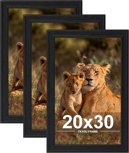 20x30 Picture Frame set of 3, Modern Style Woode Frame Black, Vertical & Horizontal Wall Hanging Large Studio Gallery Poster Frame for Photos, Posters & Art Prints best gift