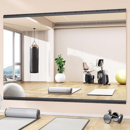 Hasipu Home Gym Mirror, 3 PCS 48x24 Inch Frameless Tempered Glass Workout Mirrors Full Body Mirror for Wall Mount Ideal for Yoga Workout Bedroom Dance Studio Garage