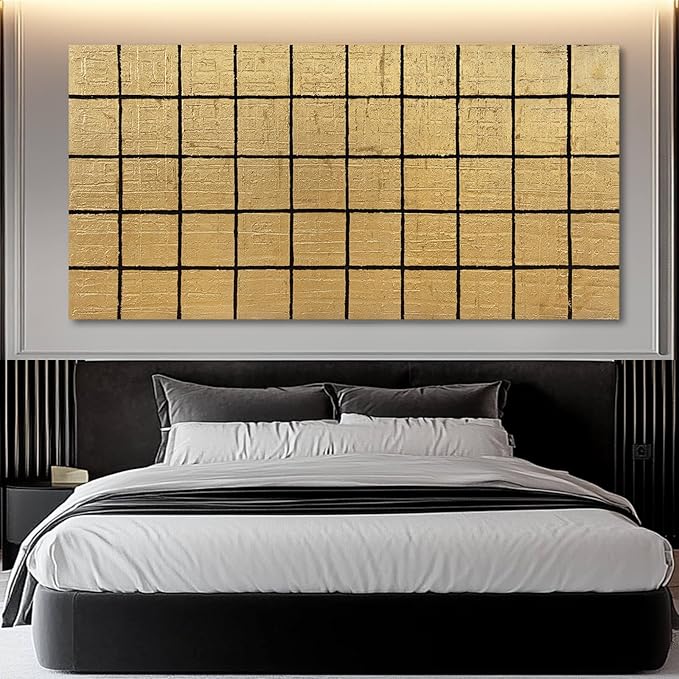 YJYart Abstract Wall Decor Block Canvas Wall Art Line Decorative Painting 29"X58" Paintings for Living Room Pictures for Dining Room