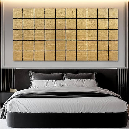 YJYart Abstract Wall Decor Block Canvas Wall Art Line Decorative Painting 29"X58" Paintings for Living Room Pictures for Dining Room