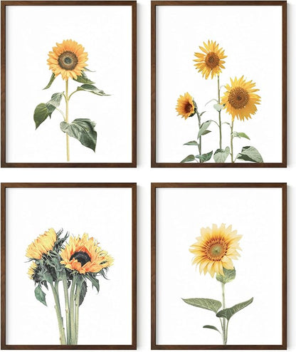 HAUS AND HUES Sunflower Set Collage 16x20 - Framed Walnut