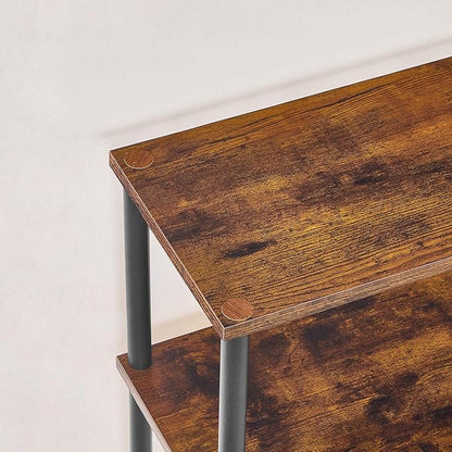 HOOBRO Narrow Console Table Set of 2 for Small Space, 15.7" Entryway Table with Storage, Sofa Table with 2 Shelves, Skinny Console Tables for Entryway, Hallway, Rustic Brown and Black BF40XGP201
