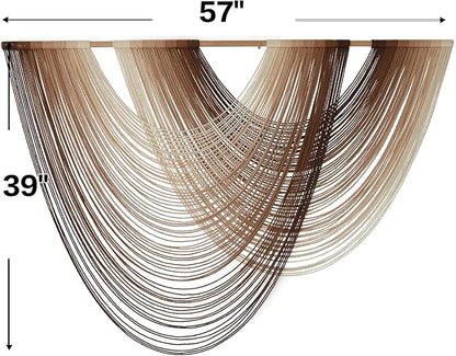 Macrame Wall Hanging Dip-Dye Boho Home Decor Fiber Wall Art Craftsmanship Bedroom Livingroom 57" W x 39" L