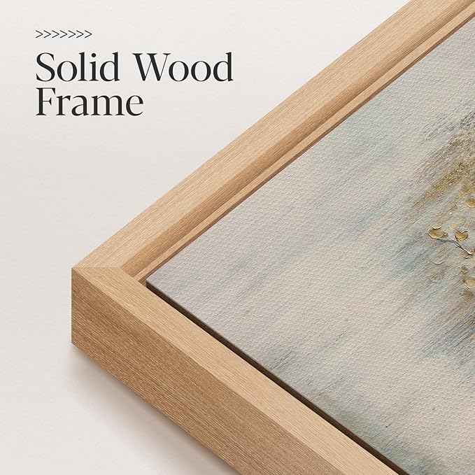 Bzstyleart Large Wood Framed Wall Art Golden Tree of Life Oil Painting Canvas Prints Aesthetic Room Decor Modern Minimalist Home Decor Pictures Artwork for Living Room Bedroom Office 20x40in