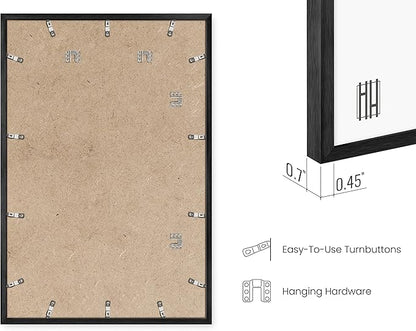 HAUS AND HUES 24x36 Black Metal Picture Frame - Features Premium Aluminum & Hanging Hardware, Shatterproof Plexiglass - Ideal for Home, Room, Office (24x36 in, Black, Set of 1)