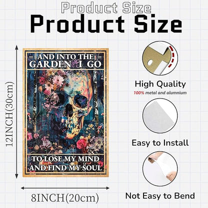 Metal Signs Garden I Go To Lose My Mind And Find My Soul Sign Vintage Signs Retro Aluminum Tin Sign for Garden Kitchen Office Home Bar Cafe Decor 8x12 Inch