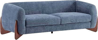 Christopher Knight Home Almab 82 Inches Sofa Couch, Cozy Boucle Upholstered 3-Seater Sofa, Wood Frame Couch, Comfy Couches for Living Room and Office, Modern Sofa, Lounge Seating, Navy Blue