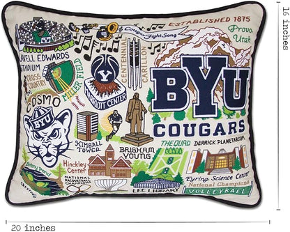 Catstudio Brigham Young University (BYU) Collegiate Embroidered Decorative Throw Pillow