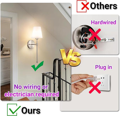 YHCDLAMP Battery Operated Wall Sconce Set of 2, Rechargeable Wall Sconce with 10000mAh Bulb and Remote Control, Up to 50 Hrs Use, RGB Dimmable Wireless Wall Lights for Living Room Bedroom Hallway
