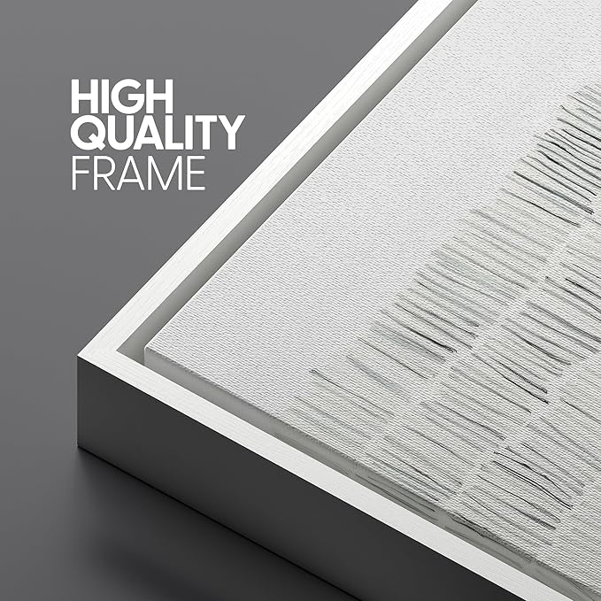 SIGNLEADER Framed Canvas Print Wall Art Set Minimalist Black and White Line Illustrations Minimal Decorative Bohemian Nordic for Living Room, Bedroom, Office - 24"x36"x3 WHITE
