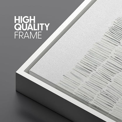 SIGNLEADER Framed Canvas Print Wall Art Set Minimalist Black and White Line Illustrations Minimal Decorative Bohemian Nordic for Living Room, Bedroom, Office - 16"x24"x3 WHITE