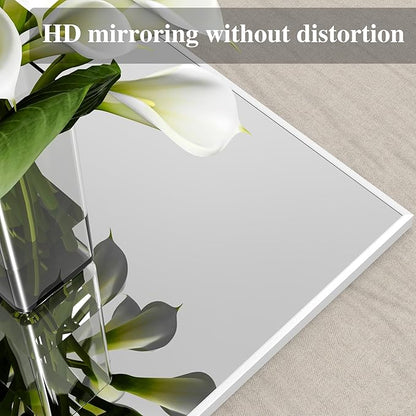 ANYHI Large Full Length Mirror, 60" x 18" Door Mirror Full Length, 2 Hooks, Over The Door or Wall Monuted, Aluminum Frame, for Bedroom Bathroom Checkroom, White