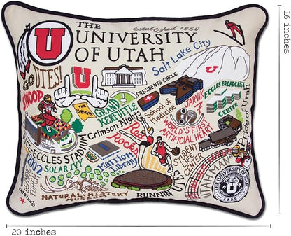 Catstudio University of Utah Collegiate Embroidered Decorative Throw Pillow