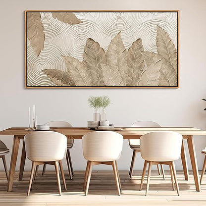 Minimalist & Modern Art for Bedroom Decor Framed Abstract Artwork for Walls Neutral & Contemporary Beige Wall art - Artwork for Living Room and Boho Style Large Abstract Wall Art 29×58IN