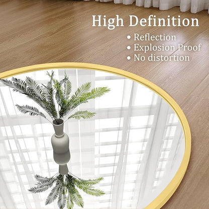 GlasFlength Full Length Mirror with Stand, 64"x21" Arched Full Body Mirror with Aluminum Alloy Frame, Wall-Mounted/Leaning Against Wall/Standing Floor Mirror for Bedroom, Living Room, and Entryway