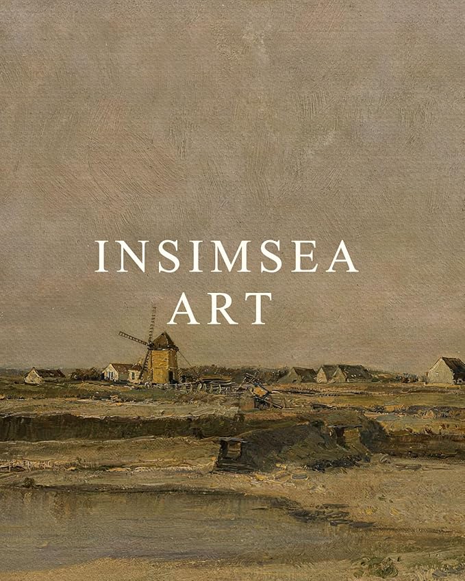 InSimSea 36x54 Extra Large Canvas Scroll Wall Art, Vintage Village Landscape Oil Painting, Oversized Nautical Decor for Living Room, Bedroom, Dining Room, Office