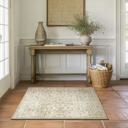 Machine Washable Area Rugs for Entryway: Door Mat Indoor Entrance 2x3 Boho Rug Stain Resistant Non-Slip Low Pile Soft Throw Carpet for Kitchen Front Door Indoor Entrance Entry Bedroom